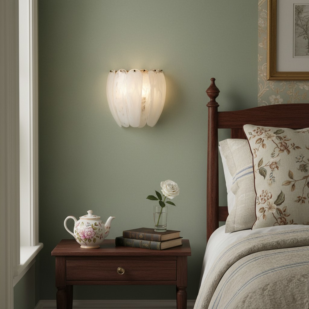 Velora wall lamp beside a bed