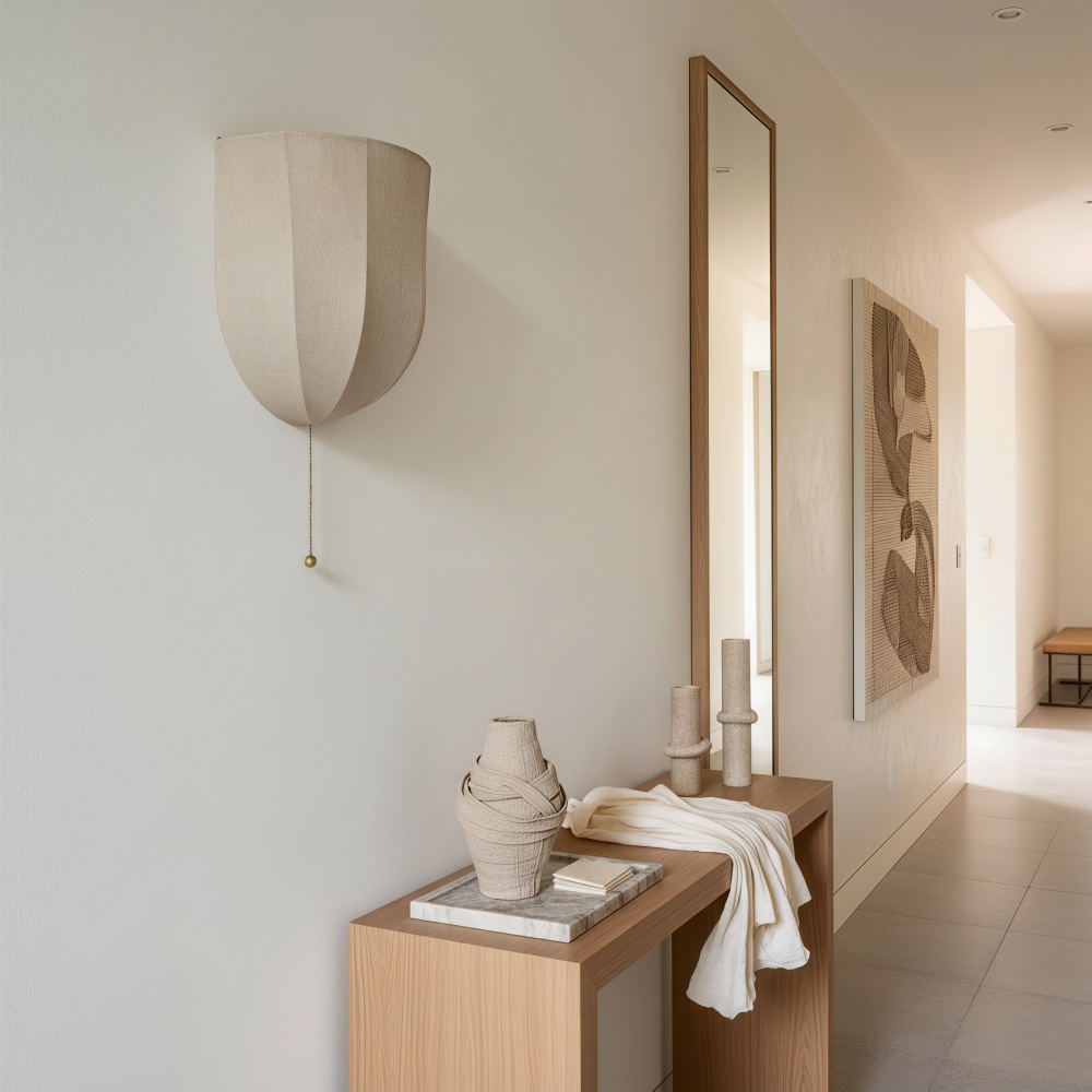 Customer hallway scene with Fablune wall lamp