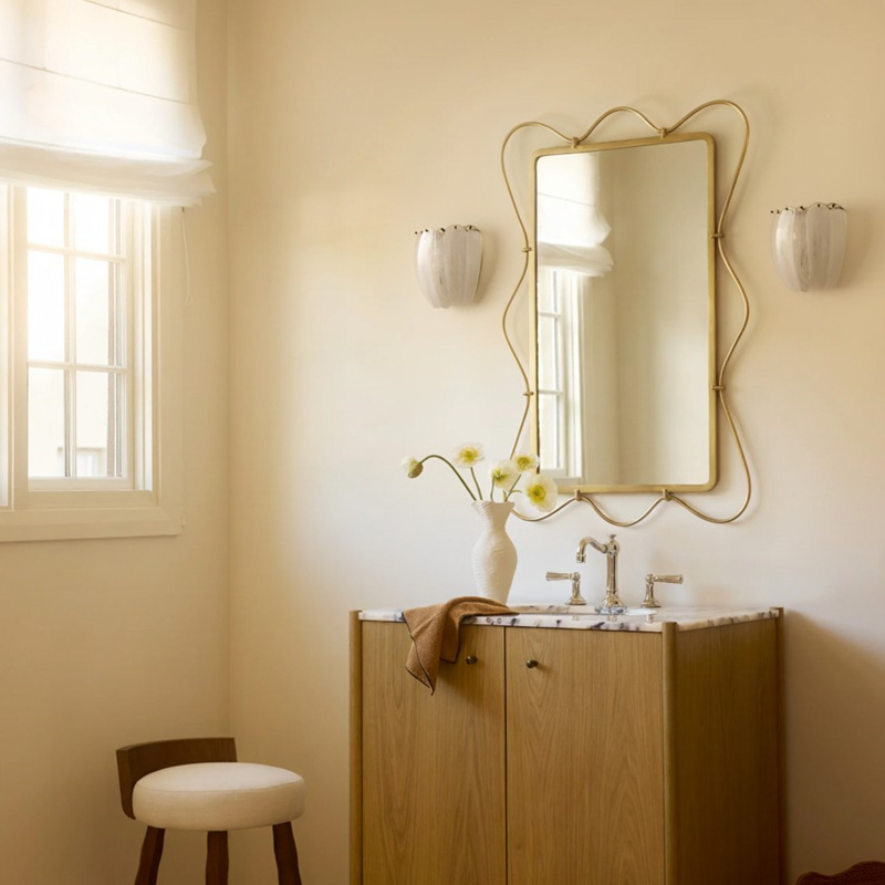 Velora wall lamps in a vanity area