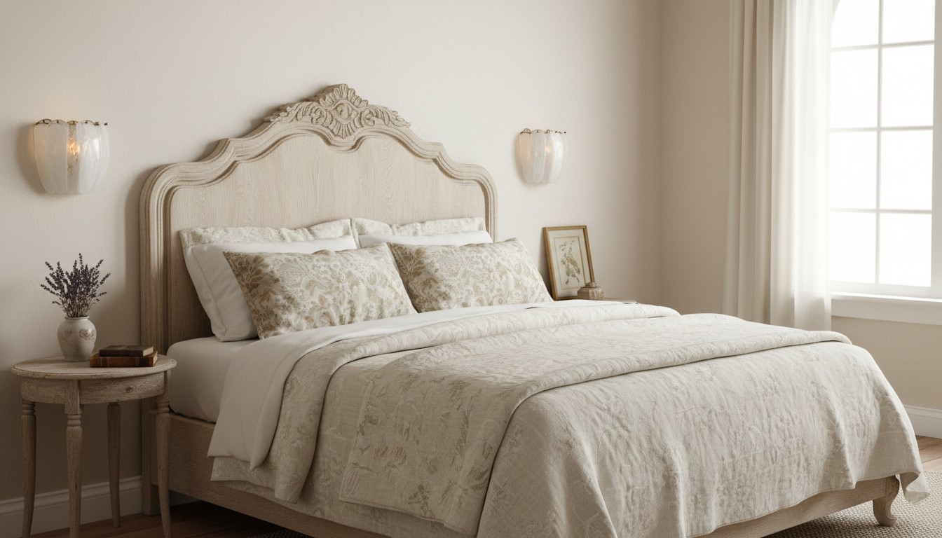 Velora wall lamp styled in a soft neutral bedroom