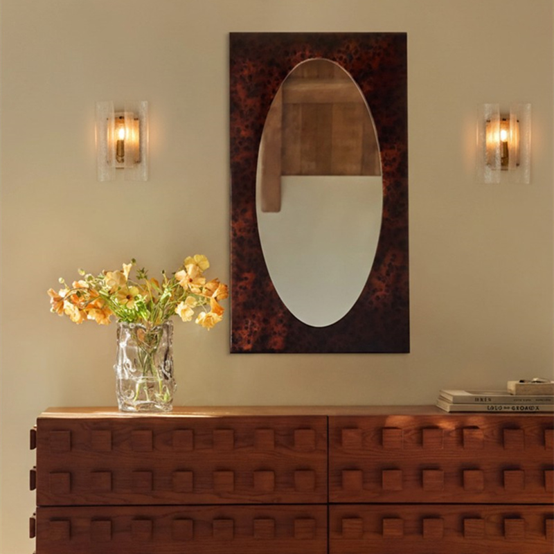 Customer dining console with Velora wall lamps