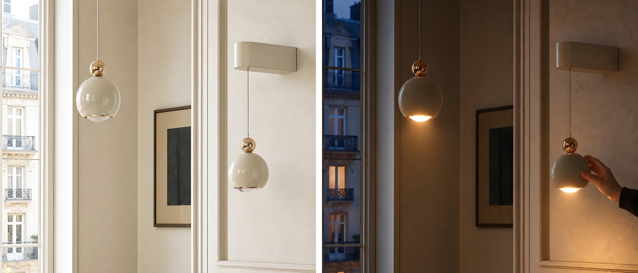 Wall lamp by day