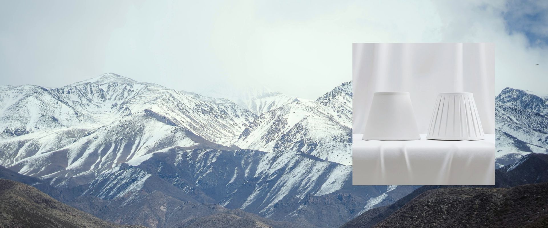 Serene Snowscape Light white lampshade