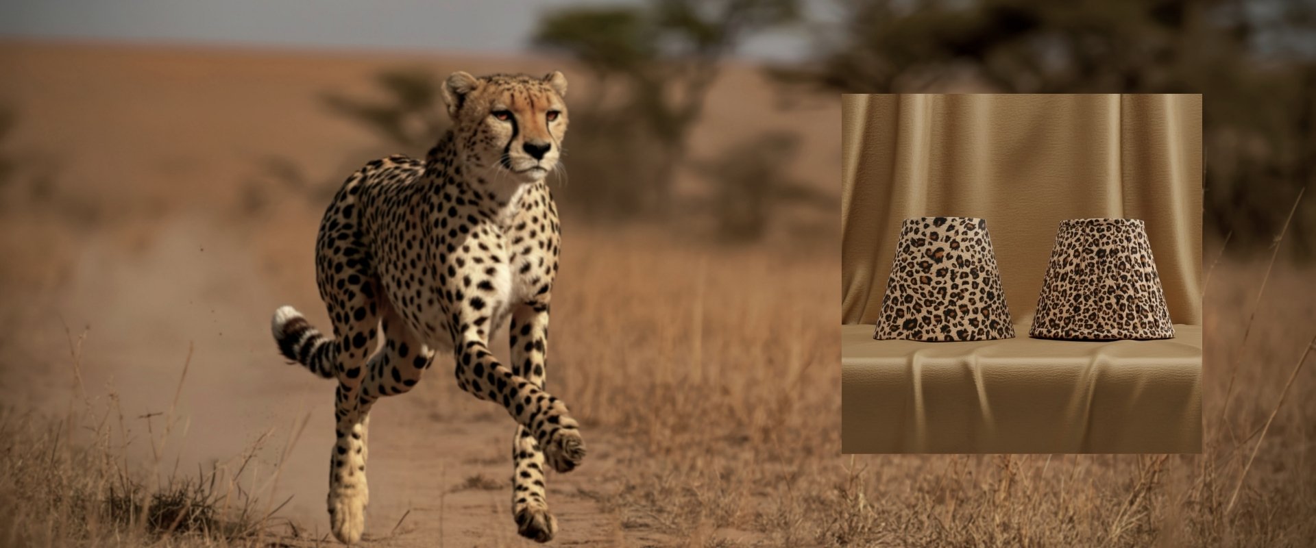 Leopard Hunting Silhouette lampshade