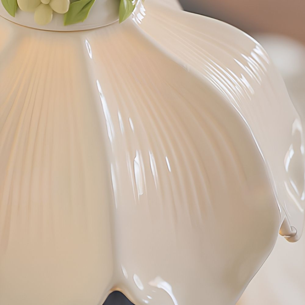 Close detail of the flower shade texture