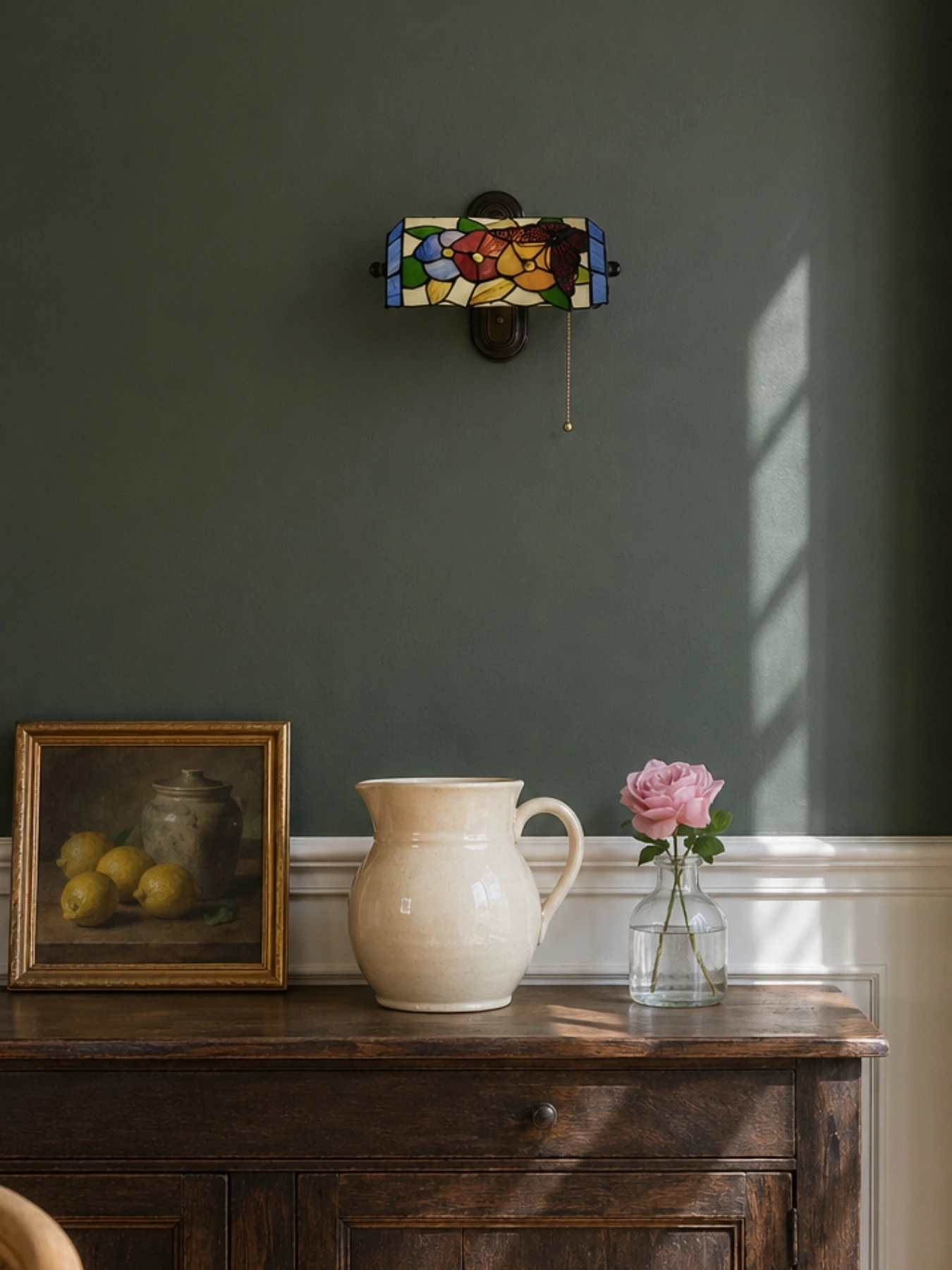 Tiffany lamp with warm home decor