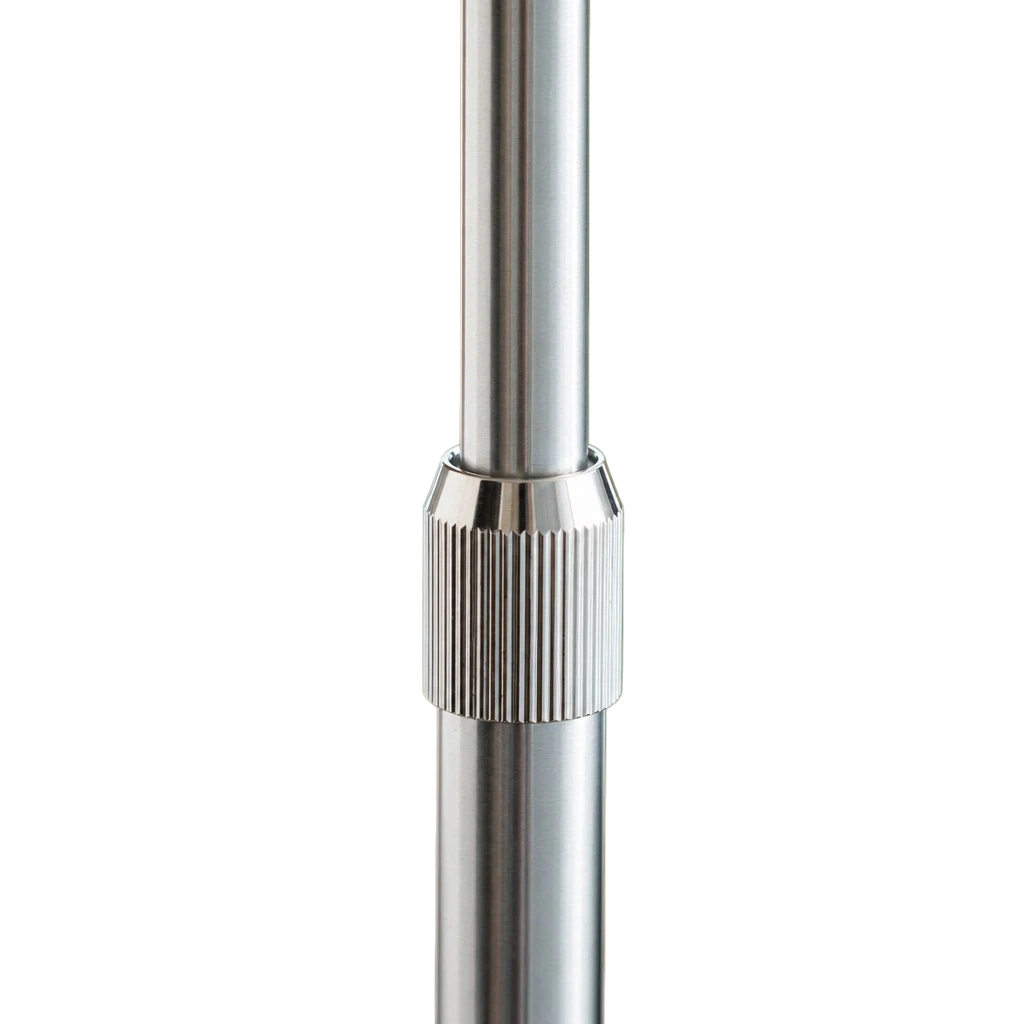 Close-up of the adjustable metal pole detail