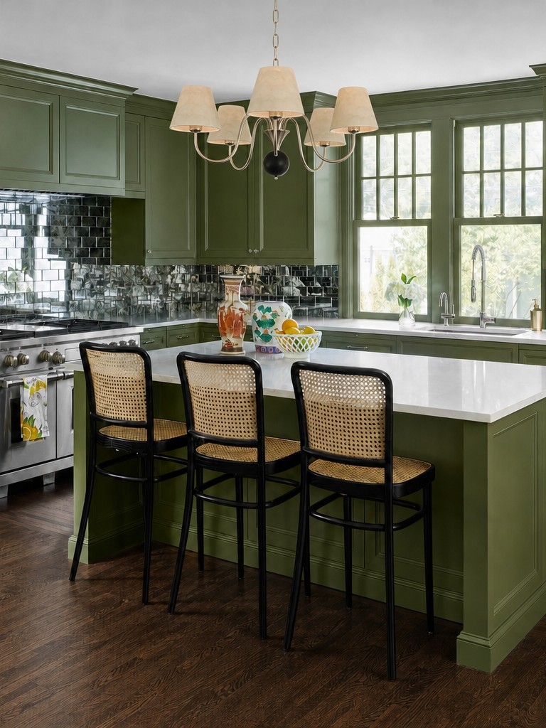 Micahell chandelier in a warm bedroom interior