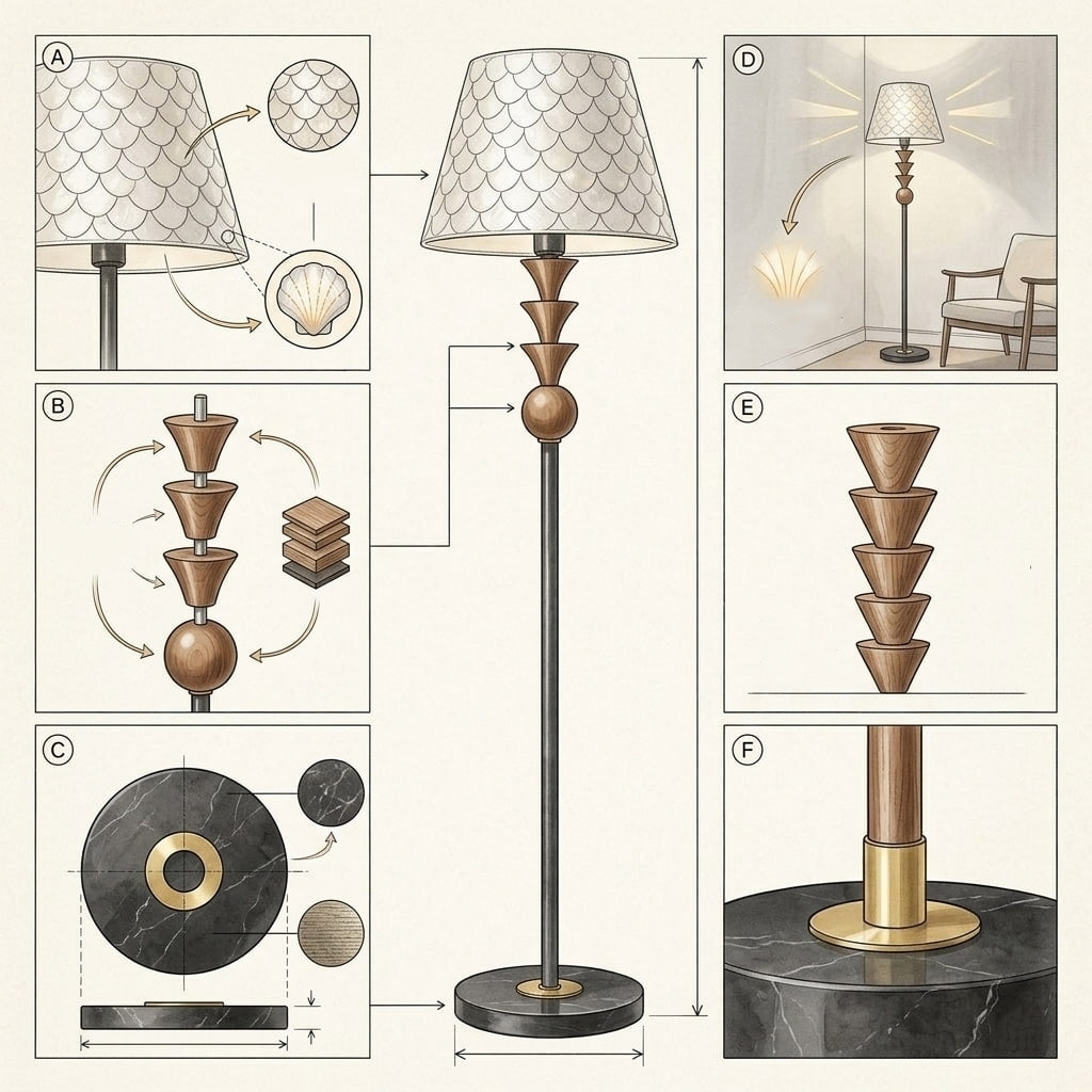 Meticulous geometric vision diagram for Micahell lighting design