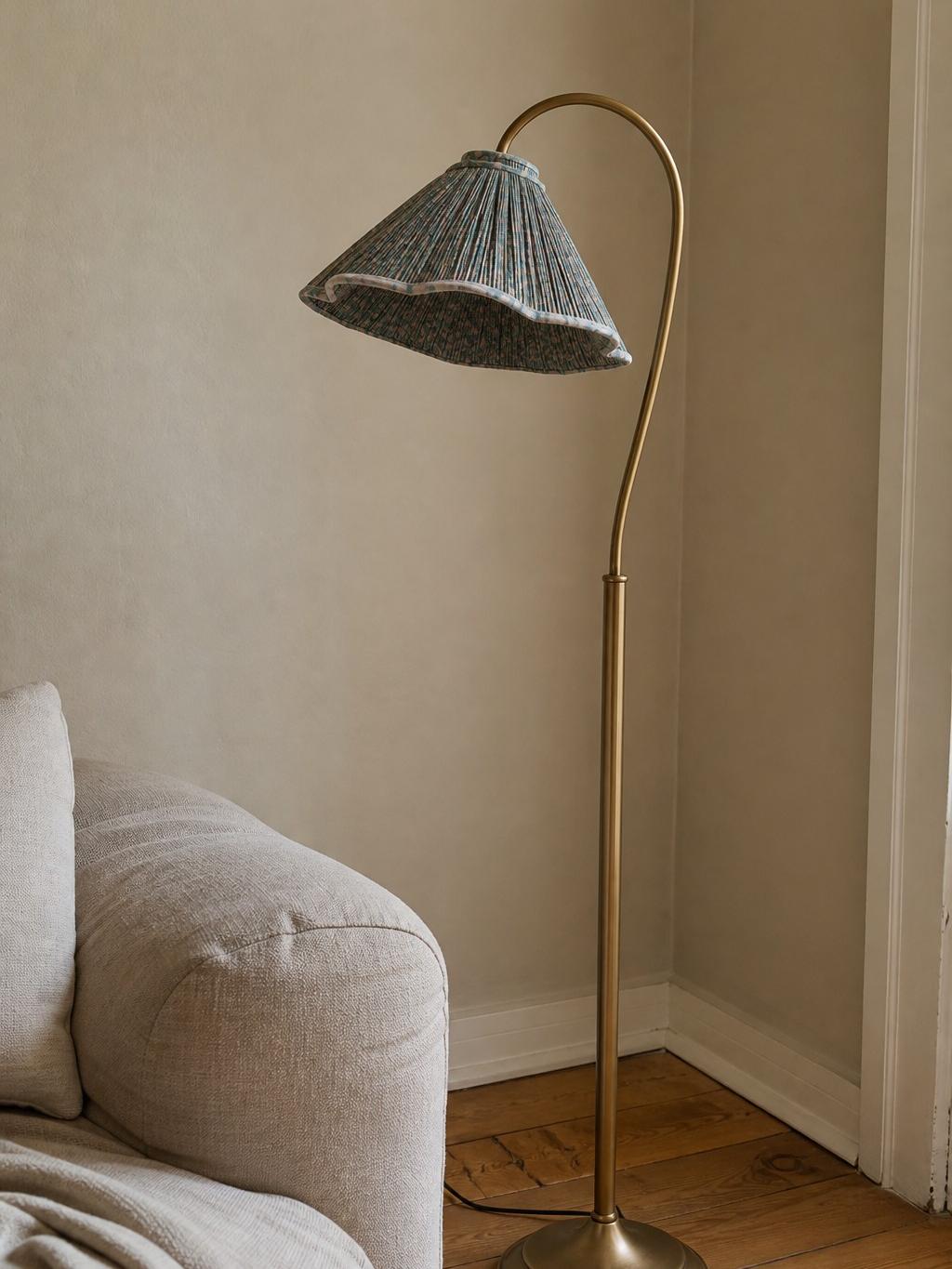 Decorative floor lamp in a cozy room