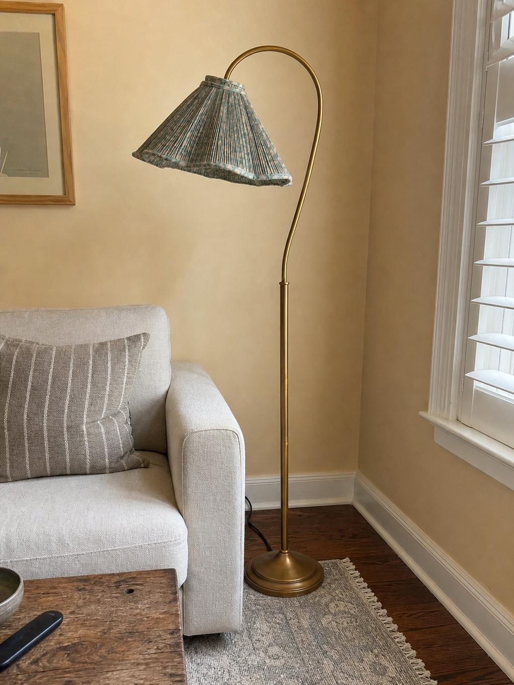 Floor lamp styled beside seating at home