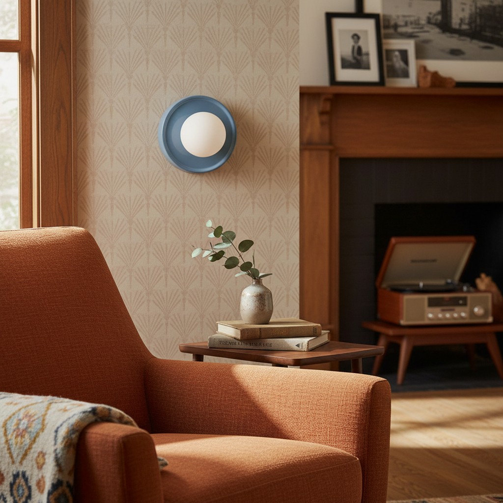 Customer room photo with blue Solna wall sconce