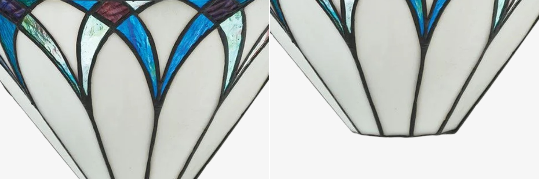 Close look at the stained glass shade detail
