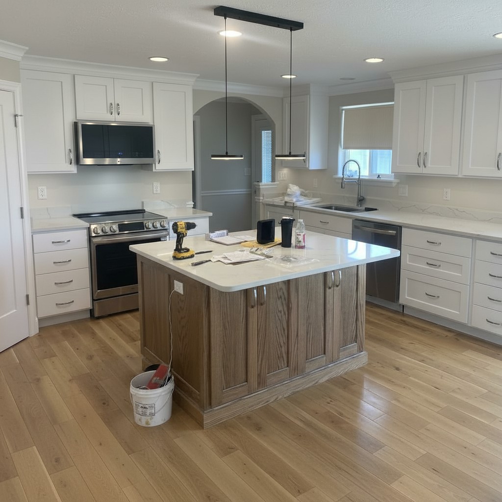 Customer kitchen with Feranox pendant light