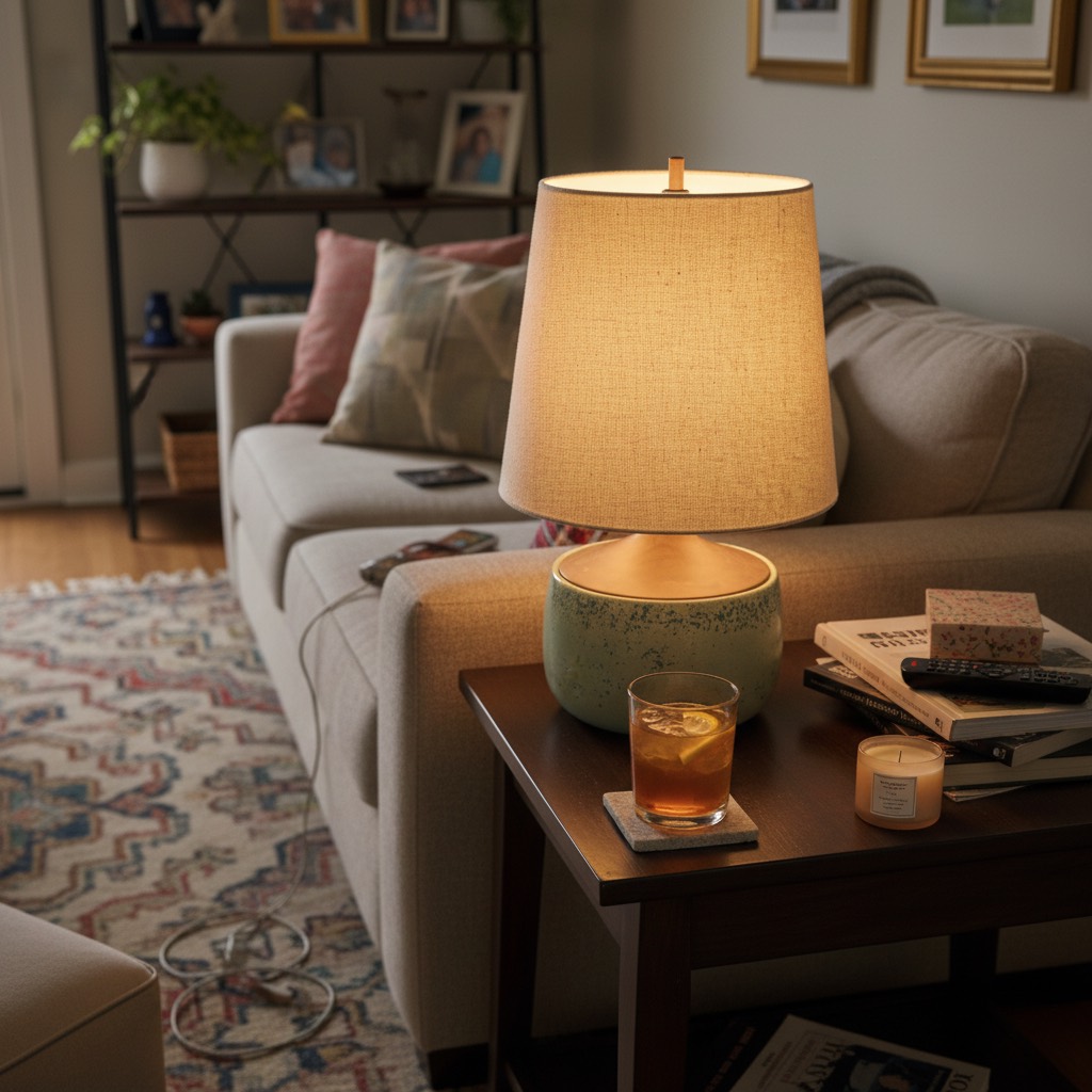 Customer room photo with the Avero table lamp