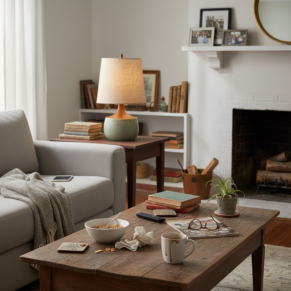 Customer living room photo with the Avero table lamp