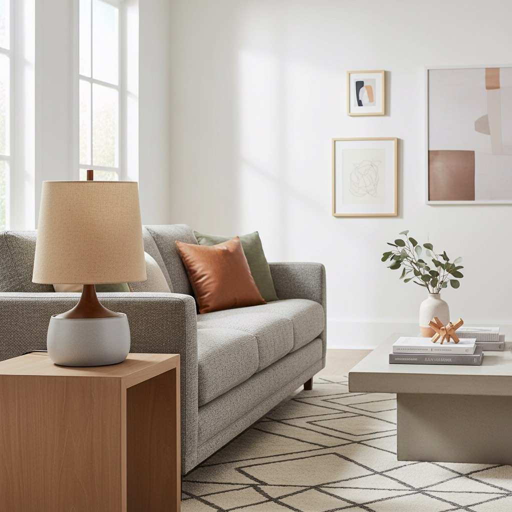 Avero table lamp in a calm modern living room