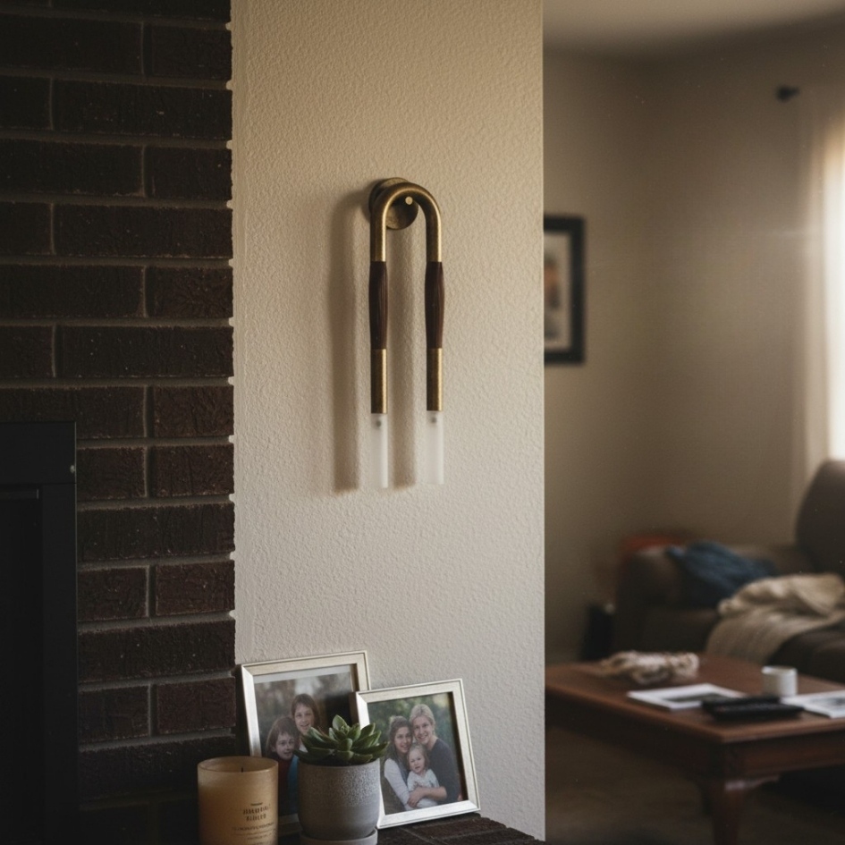 Customer living area with Strandia wall sconce