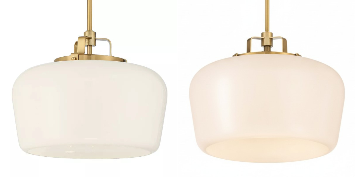 Switch light comparison for the opal glass pendant
