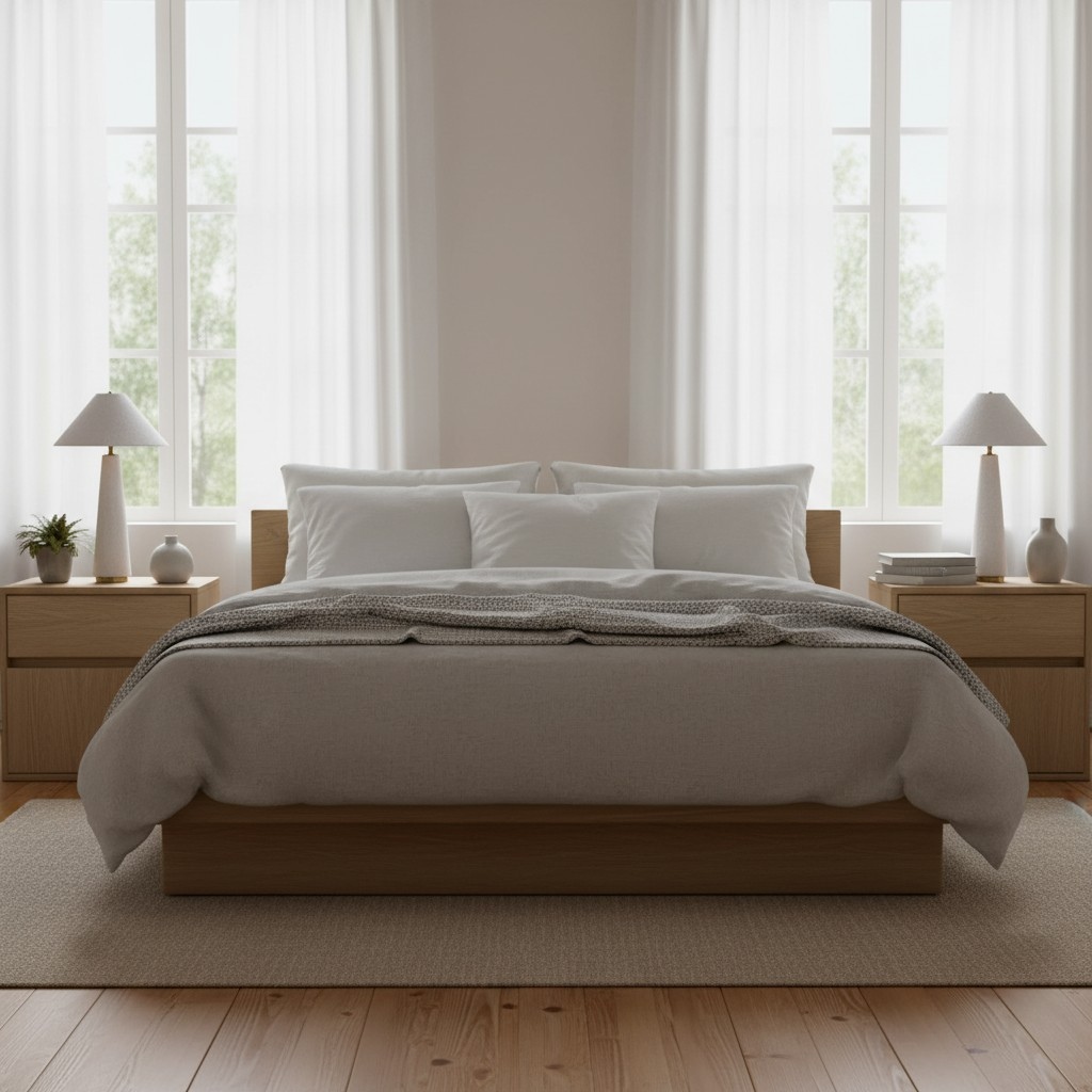 Ceruna table lamp in a bedroom before purchase note