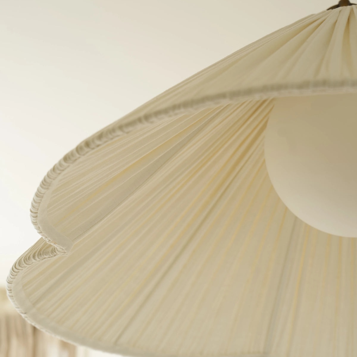 Scalloped linen shade close-up