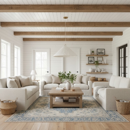 Blossine pendant light in a farmhouse living room