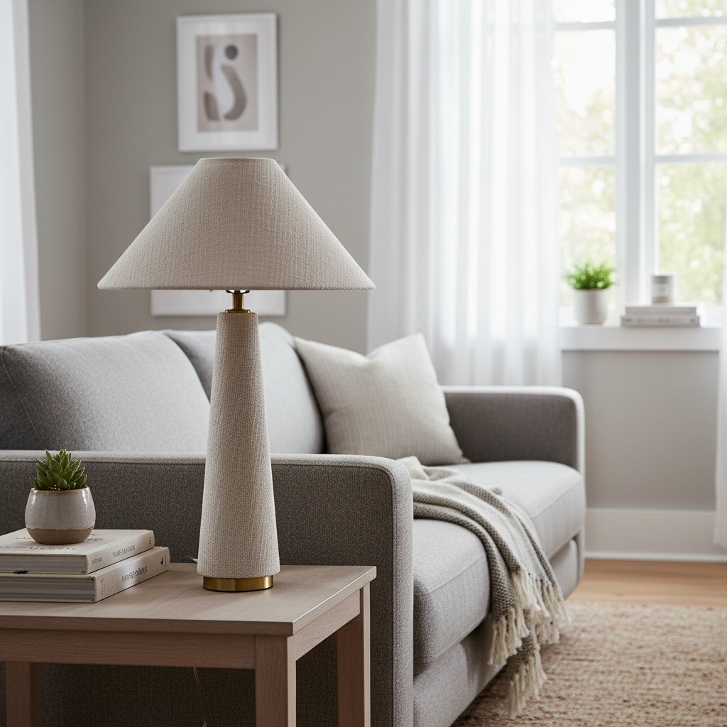 Ceruna table lamp beside a sofa