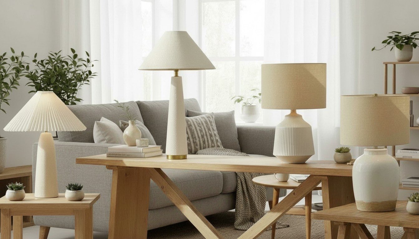 Ceruna lighting series displayed in a living room