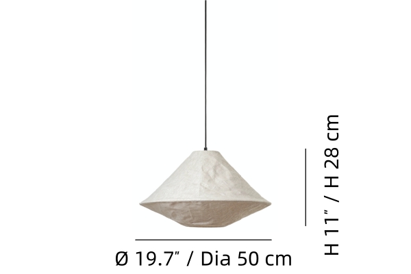 Zalen pendant light size reference diagram