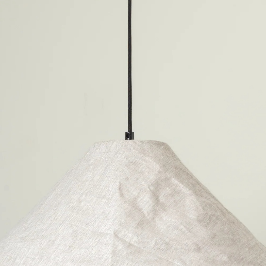 Texture detail of the Zalen fabric pendant light