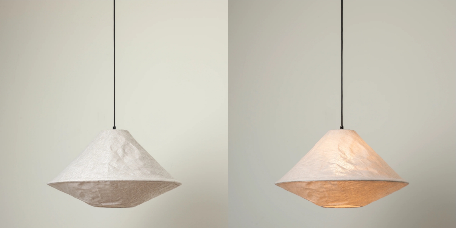 Switch light comparison for the Zalen woven pendant