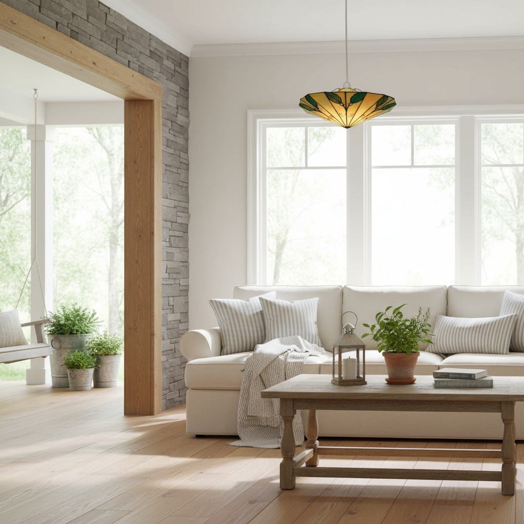 TF Harken pendant light over a seating area