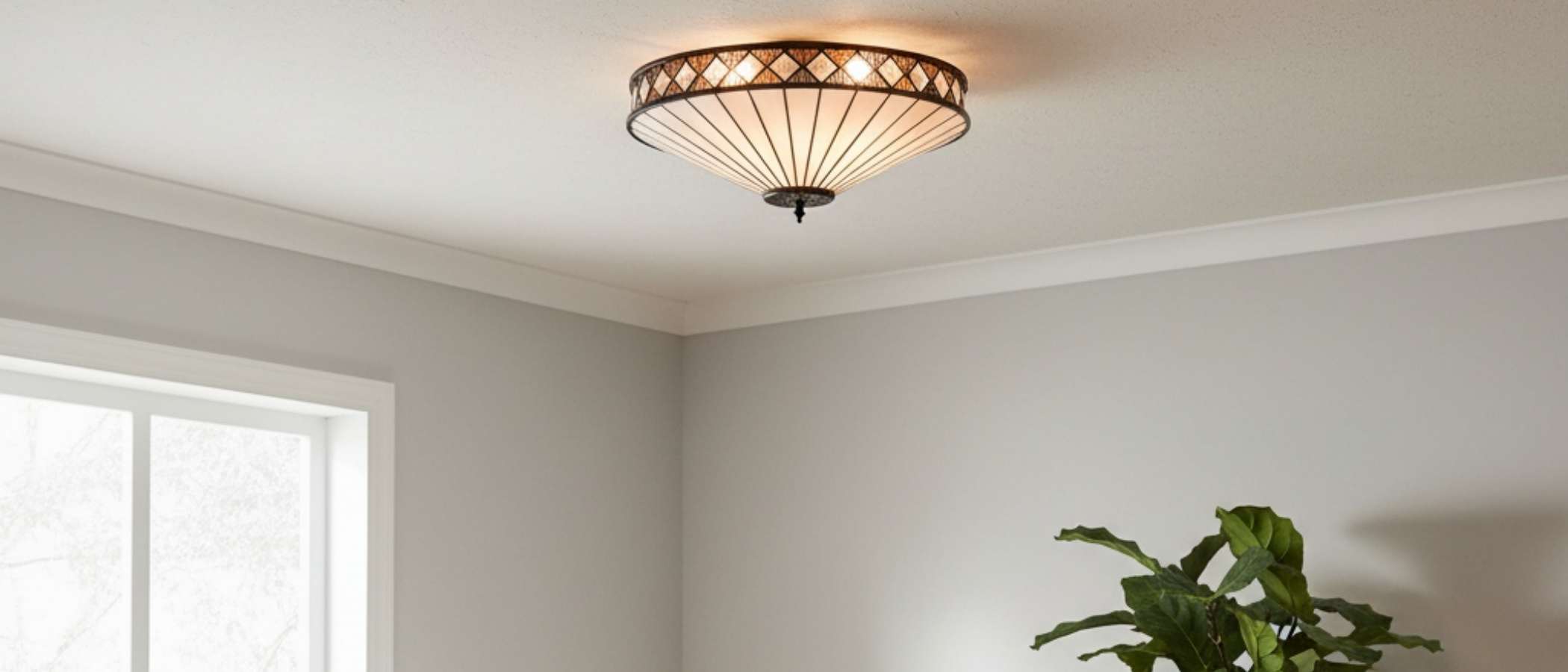 TiffStar vintage style ceiling light installed in a room