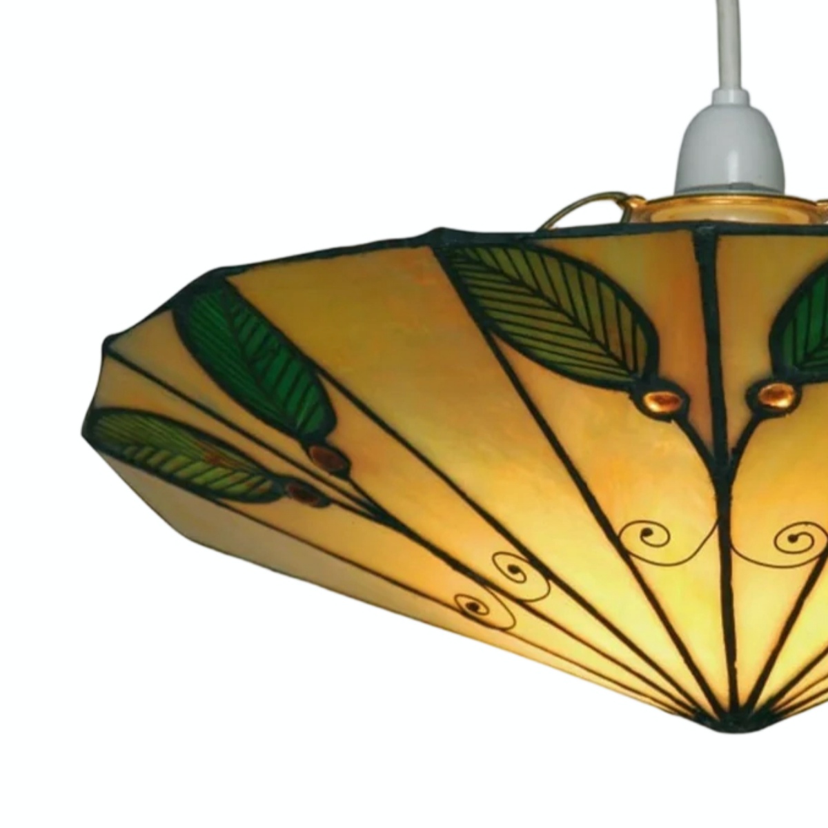 TF Harken stained glass shade detail