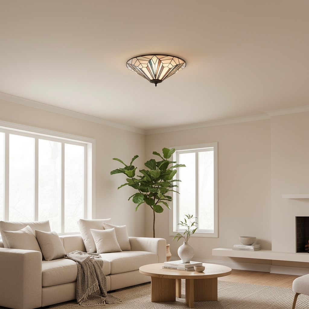 TiffStar ceiling light in room before purchase notes