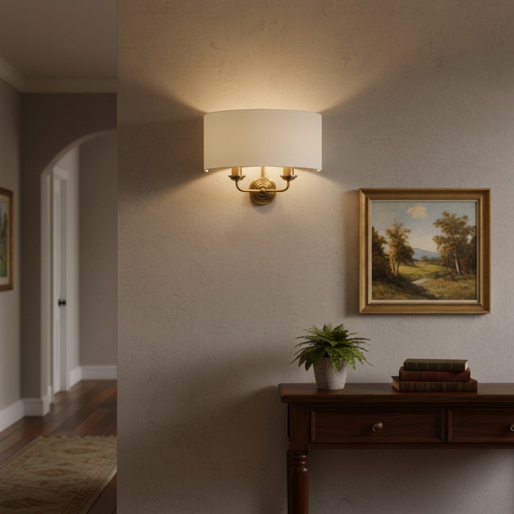 Tela wall sconce in hallway setting