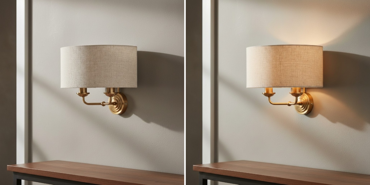 Tela wall sconce switch light comparison