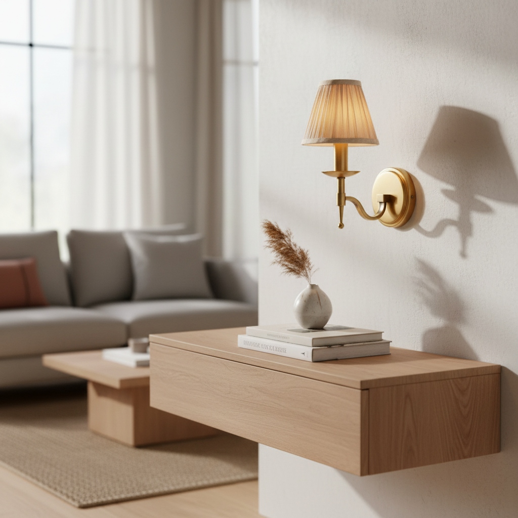 Customer room scene with Tela wall light and sofa