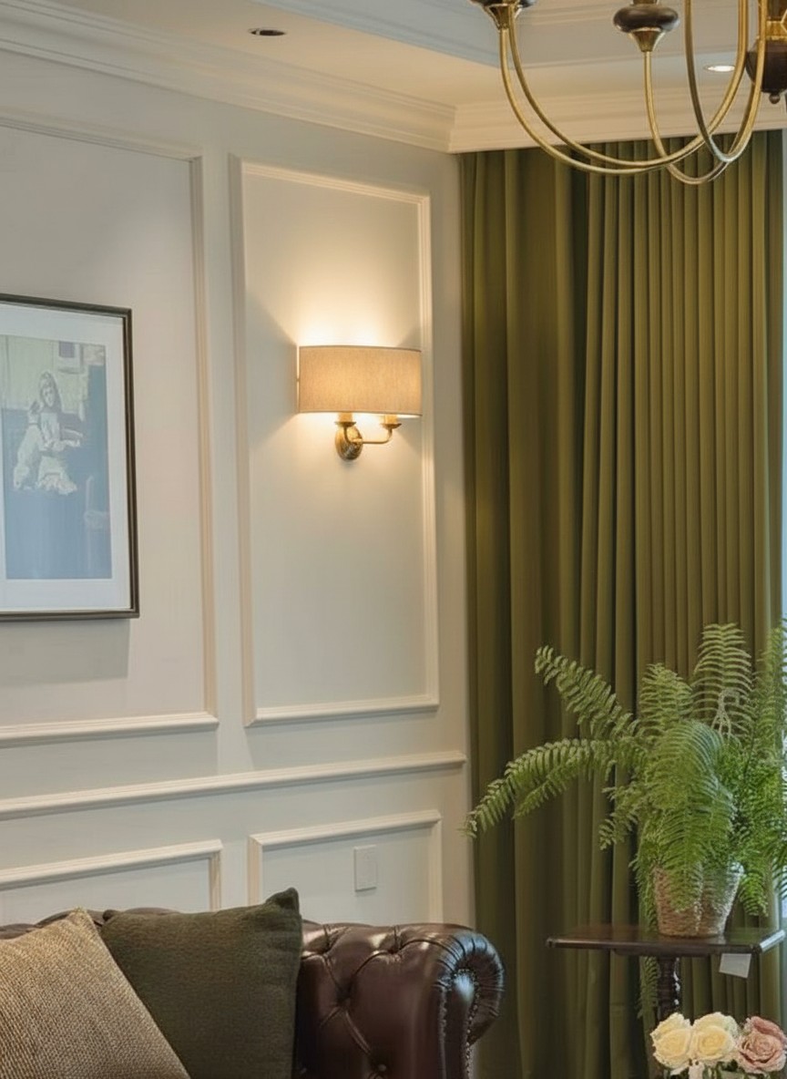 Customer living room with Tela wall sconce