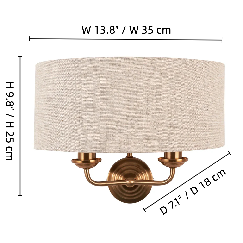 Tela wall sconce size reference