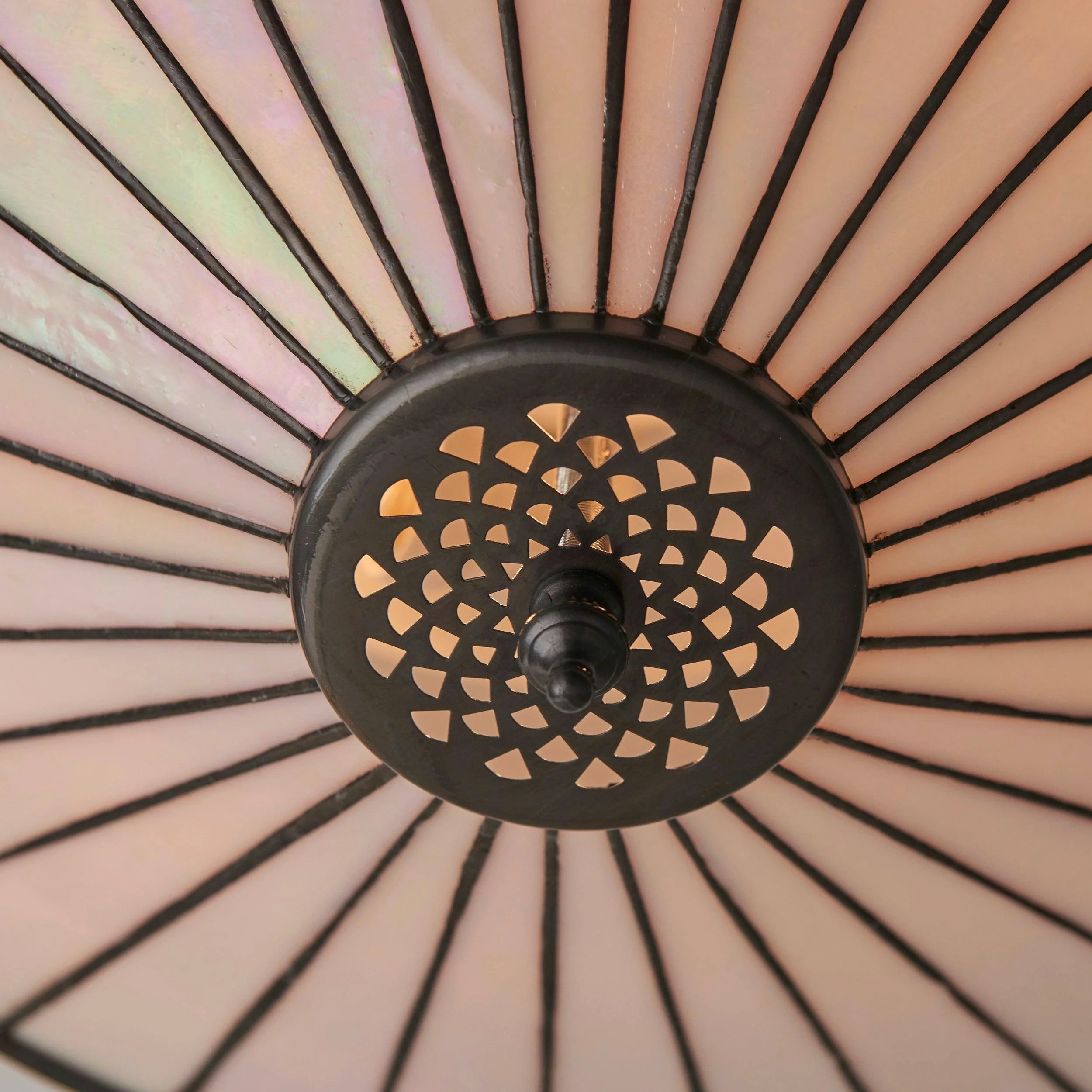 Bottom detail of TiffStar ceiling fixture