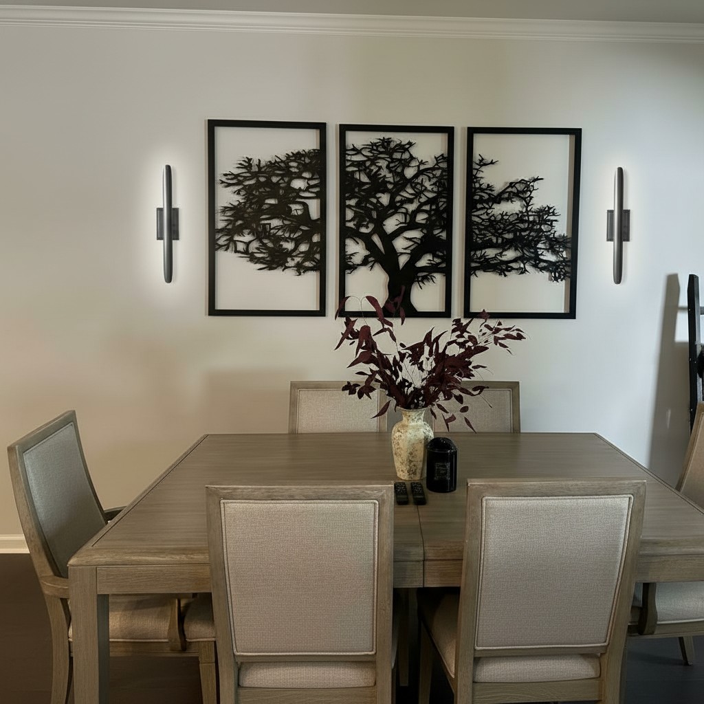 Comedor para clientes con apliques de pared
