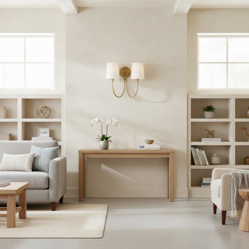 Roven wall sconce in bright living room