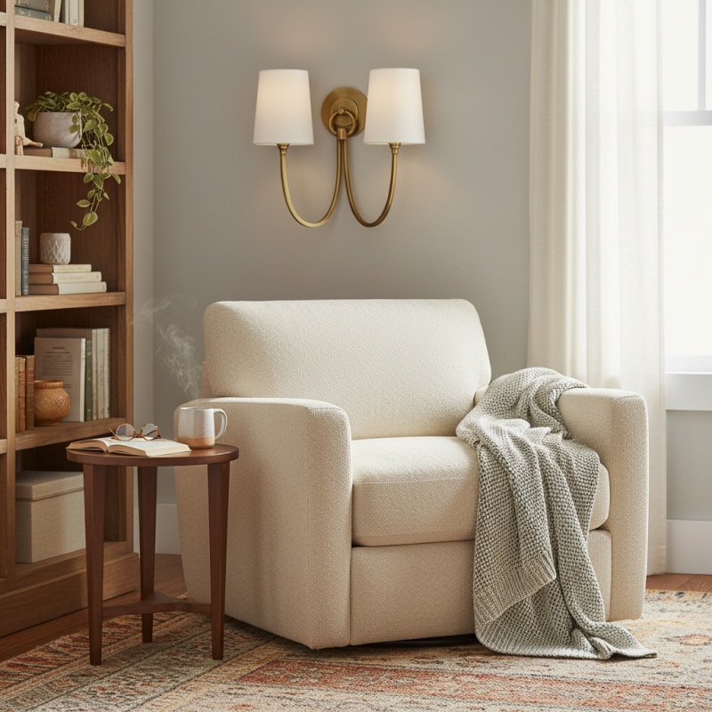 Modern classic form wall sconce in living room