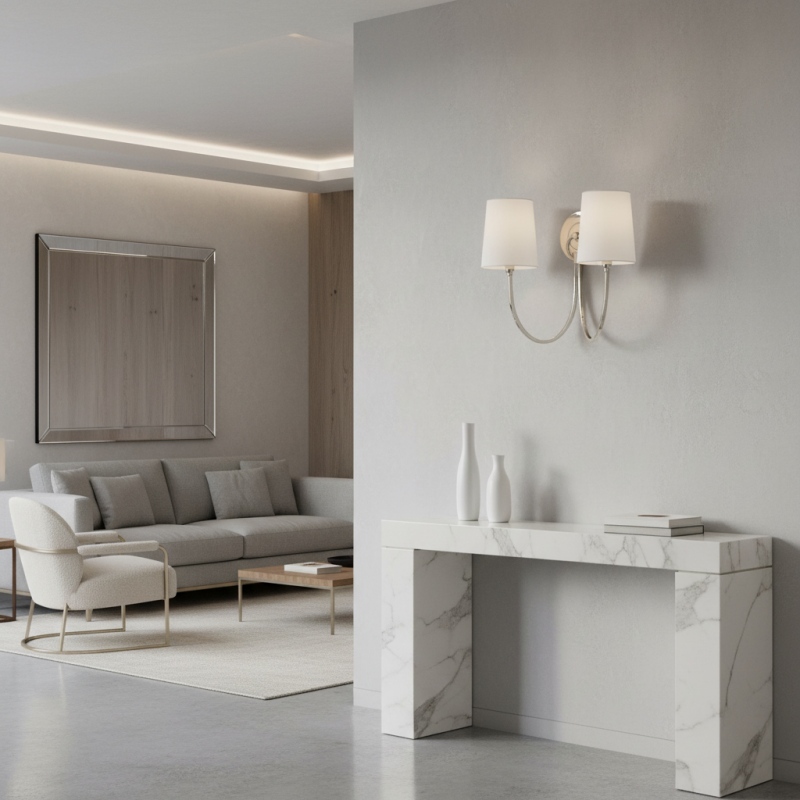 Soft ambient wall lighting in a room
