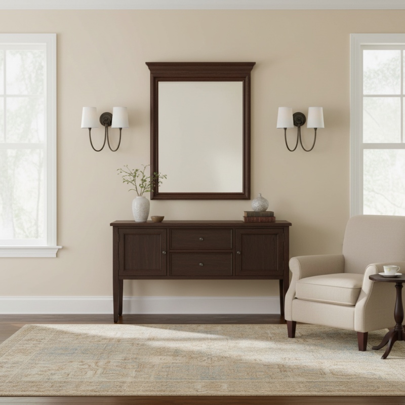 Roven wall sconce in a classic bedroom vanity room