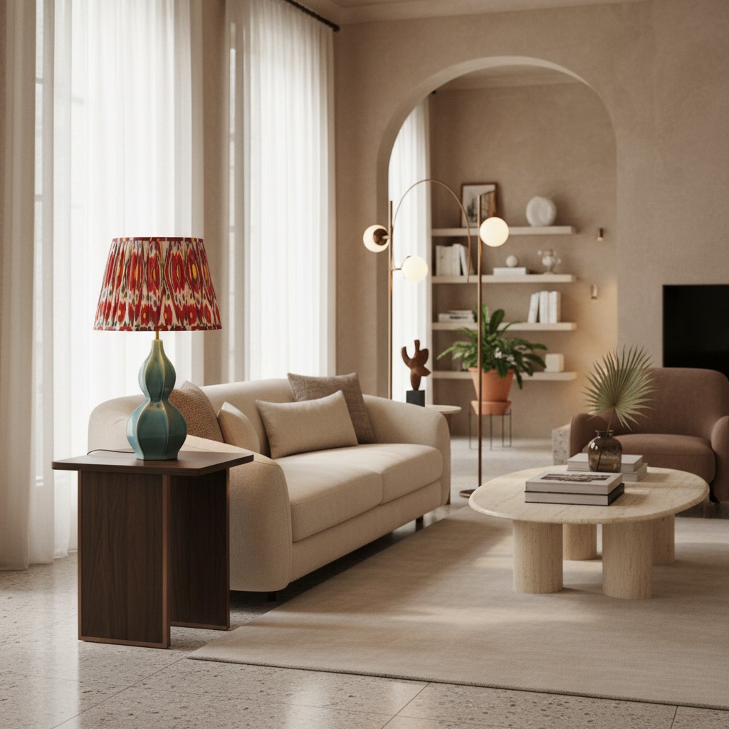 Customer room with Thalune table lamp