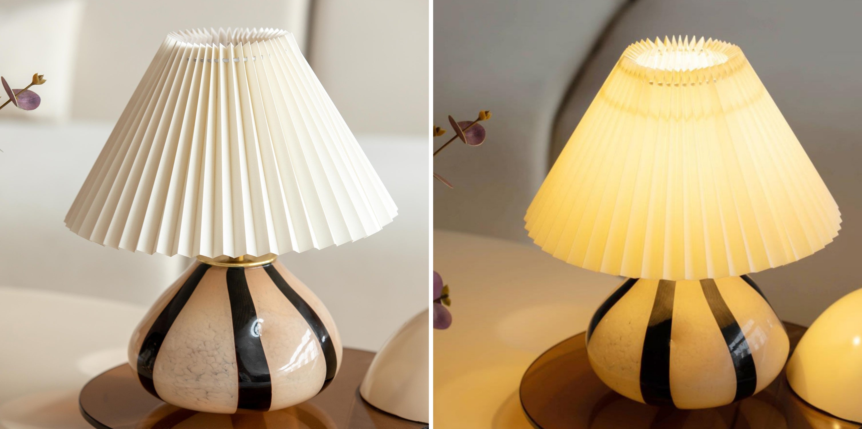 Switch light comparison for the Undara table lamp