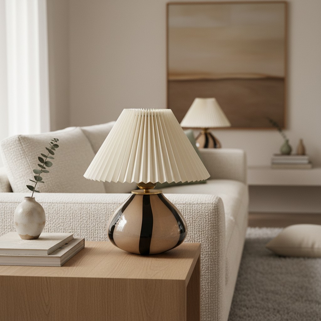 Undara table lamp in a soft living room scene