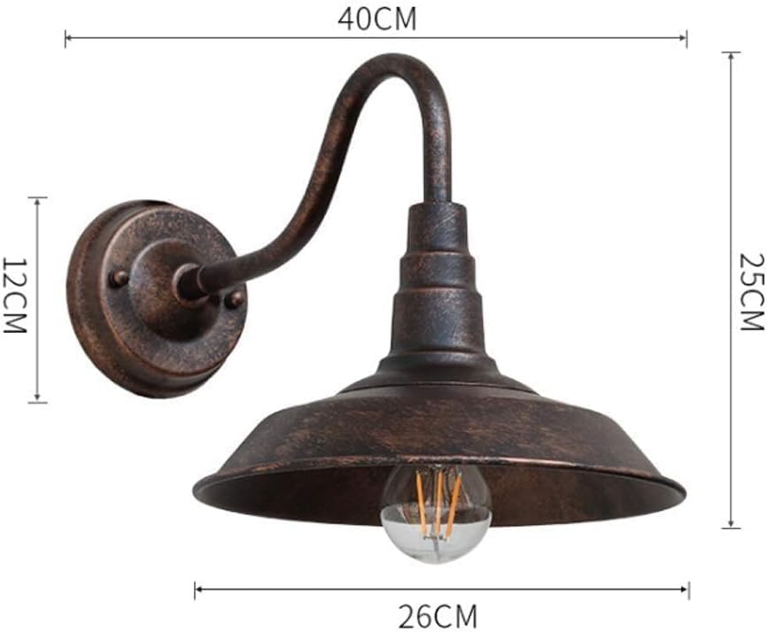 Dimension diagram for the vintage industrial outdoor wall light